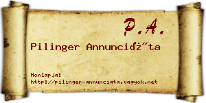Pilinger Annunciáta névjegykártya